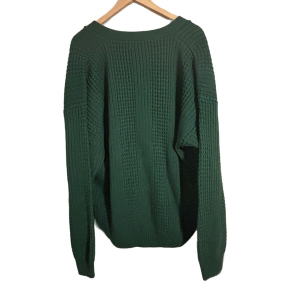 Vintage Towncraft “Grandpa” “Grunge” Green Knit Cardigan Sweater Men’s Size XL - Picture 5 of 6